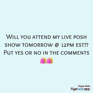Live Posh Show tomorrow @12pm